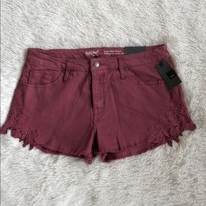 Mossimo High Rise Shorts with Lace Accent- New!